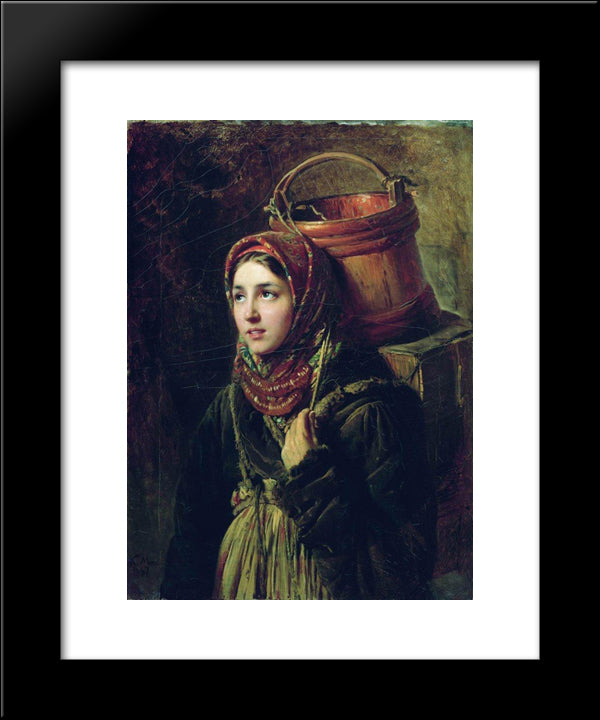 Herring Dish 20x24 Black Modern Wood Framed Art Print Poster by Makovsky, Konstantin
