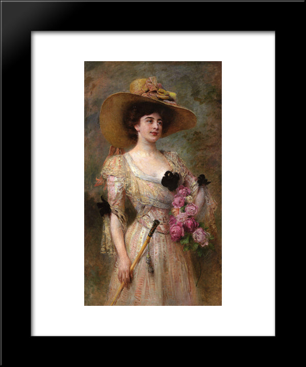 In From A Stroll 20x24 Black Modern Wood Framed Art Print Poster by Makovsky, Konstantin