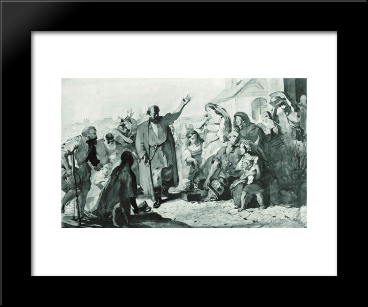 Kuzma Minin 20x24 Black Modern Wood Framed Art Print Poster by Makovsky, Konstantin