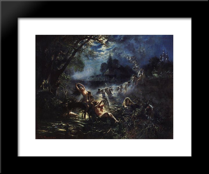 Mermaids 20x24 Black Modern Wood Framed Art Print Poster by Makovsky, Konstantin
