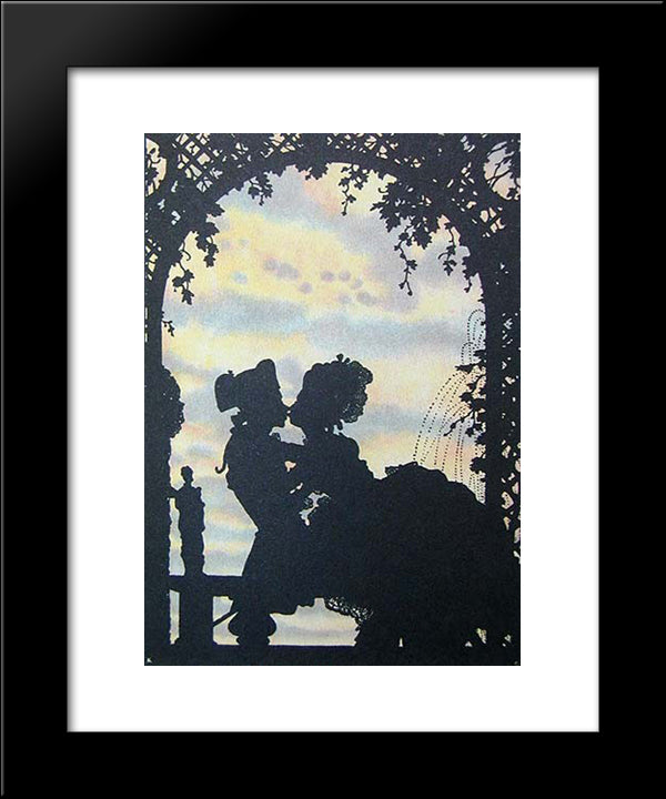 Book Of The Marquise. Illustration 20x24 Black Modern Wood Framed Art Print Poster by Somov, Konstantin