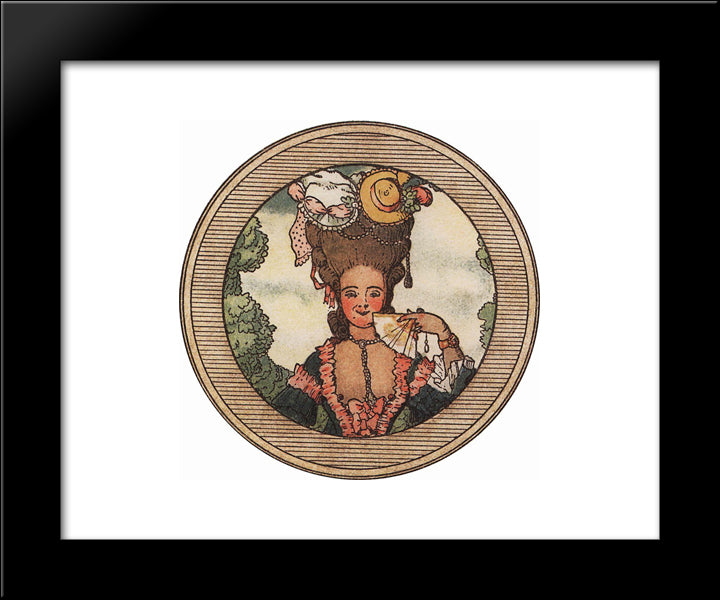 Book Of The Marquise. Illustration 3 20x24 Black Modern Wood Framed Art Print Poster by Somov, Konstantin