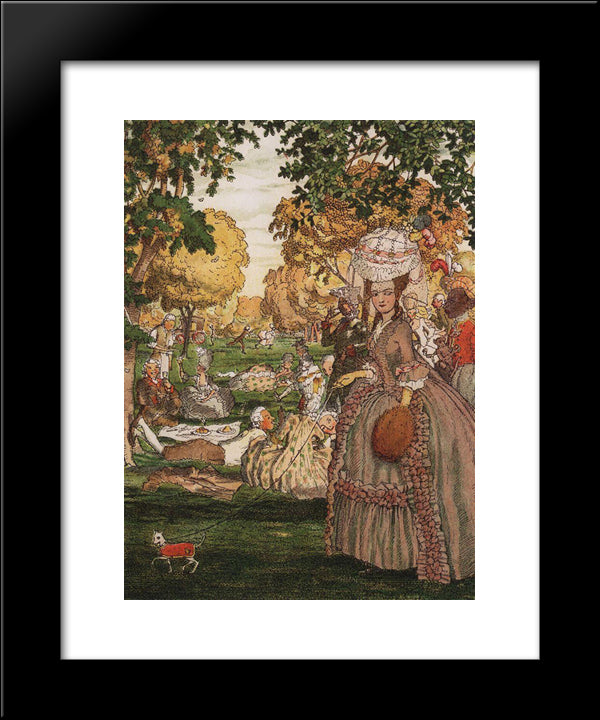 Book Of The Marquise. Illustration 6 20x24 Black Modern Wood Framed Art Print Poster by Somov, Konstantin