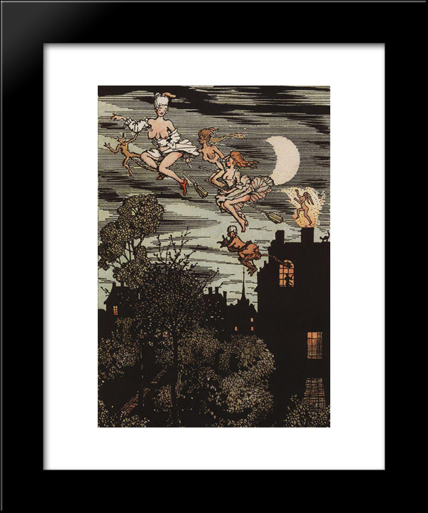Book Of The Marquise. Illustration 7 20x24 Black Modern Wood Framed Art Print Poster by Somov, Konstantin