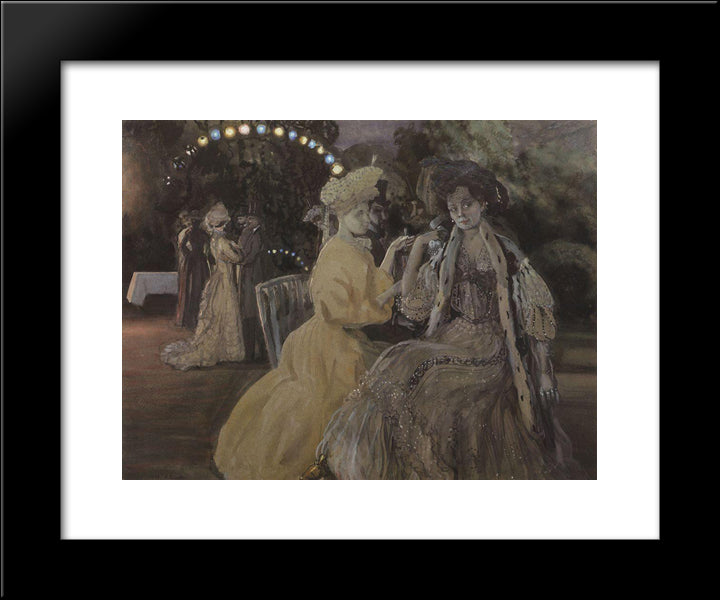 Courtesans 20x24 Black Modern Wood Framed Art Print Poster by Somov, Konstantin