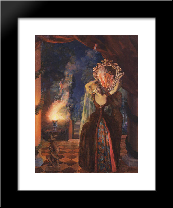 Enchantress 20x24 Black Modern Wood Framed Art Print Poster by Somov, Konstantin