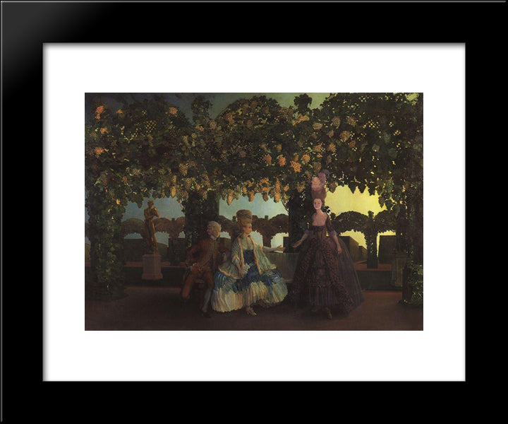 Evening 20x24 Black Modern Wood Framed Art Print Poster by Somov, Konstantin