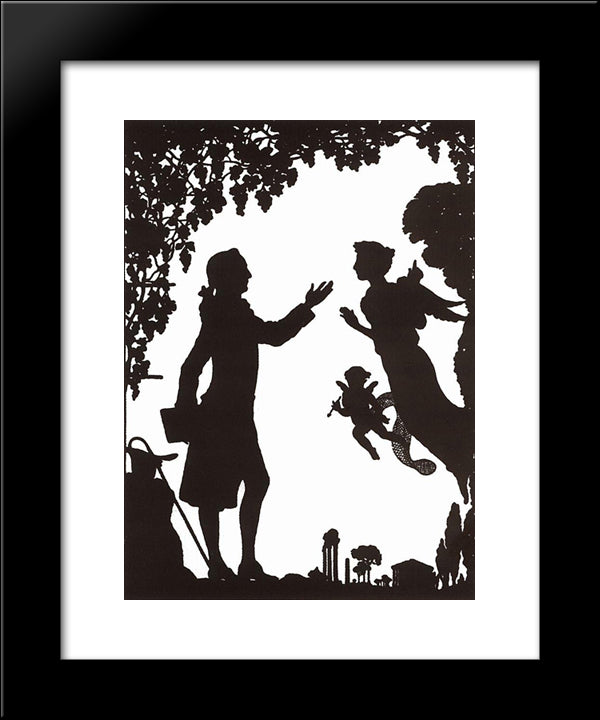 Goethe, Muse And Cupid 20x24 Black Modern Wood Framed Art Print Poster by Somov, Konstantin