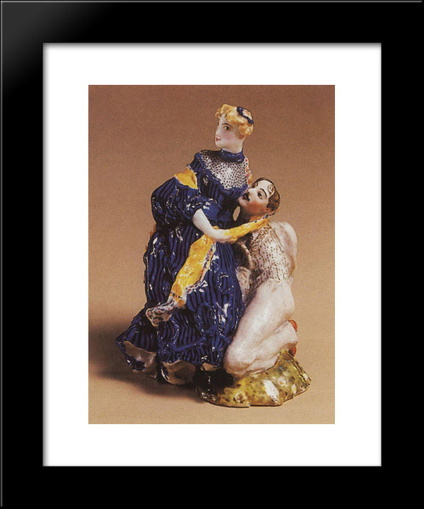 In Love (On The Stone) 20x24 Black Modern Wood Framed Art Print Poster by Somov, Konstantin