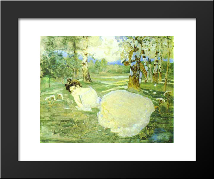 In The Forrest 20x24 Black Modern Wood Framed Art Print Poster by Somov, Konstantin