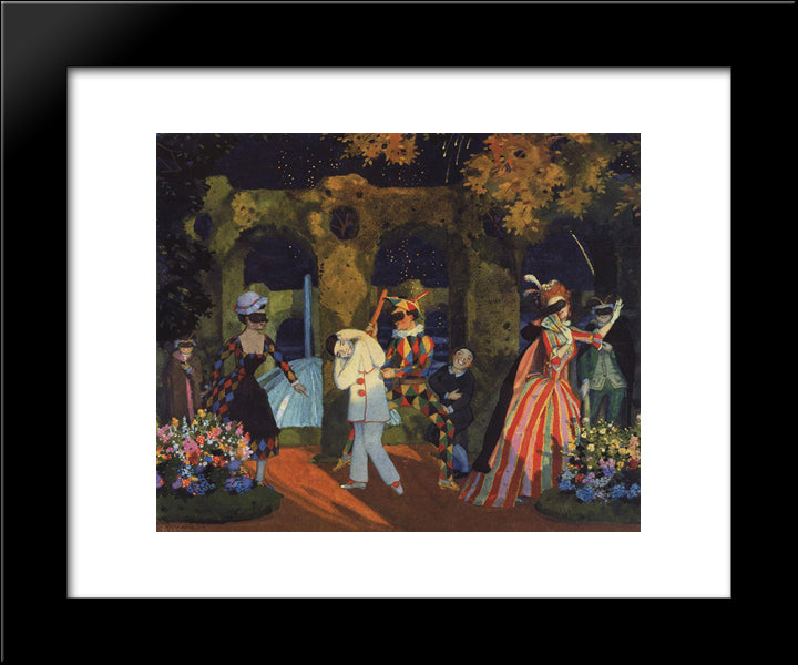 Italian Comedy 1 20x24 Black Modern Wood Framed Art Print Poster by Somov, Konstantin
