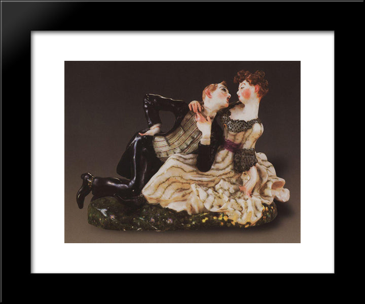 Lovers 1 20x24 Black Modern Wood Framed Art Print Poster by Somov, Konstantin