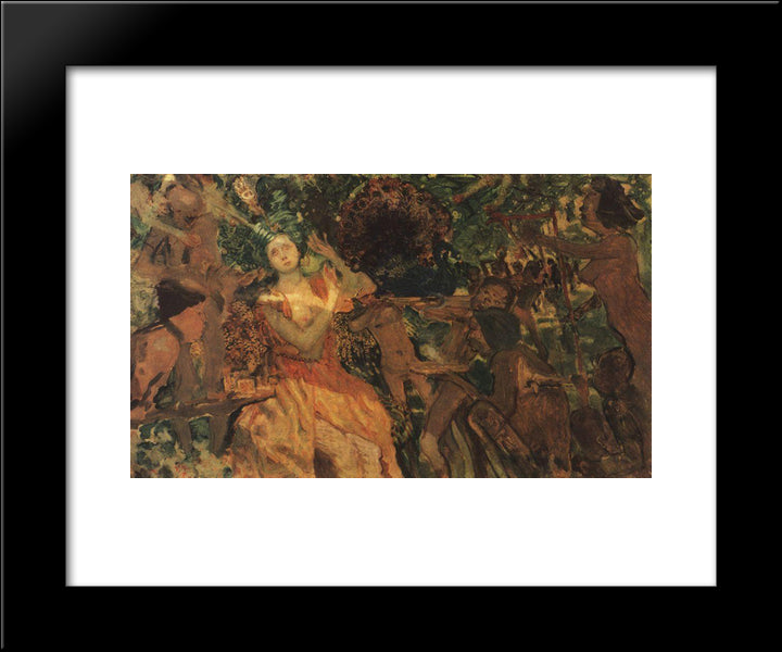 Ludmila In The Chernomors Garden. Based On The Story Of Alexander Pushkin'S Poem 'Ruslan And Ludmila' 20x24 Black Modern Wood Framed Art Print Poster by Somov, Konstantin