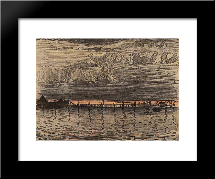 Martyshkino 20x24 Black Modern Wood Framed Art Print Poster by Somov, Konstantin