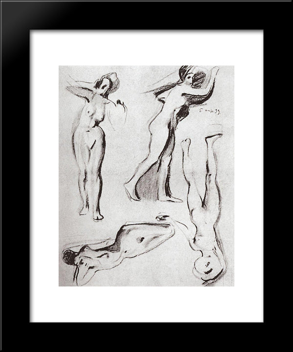 Models 1 20x24 Black Modern Wood Framed Art Print Poster by Somov, Konstantin