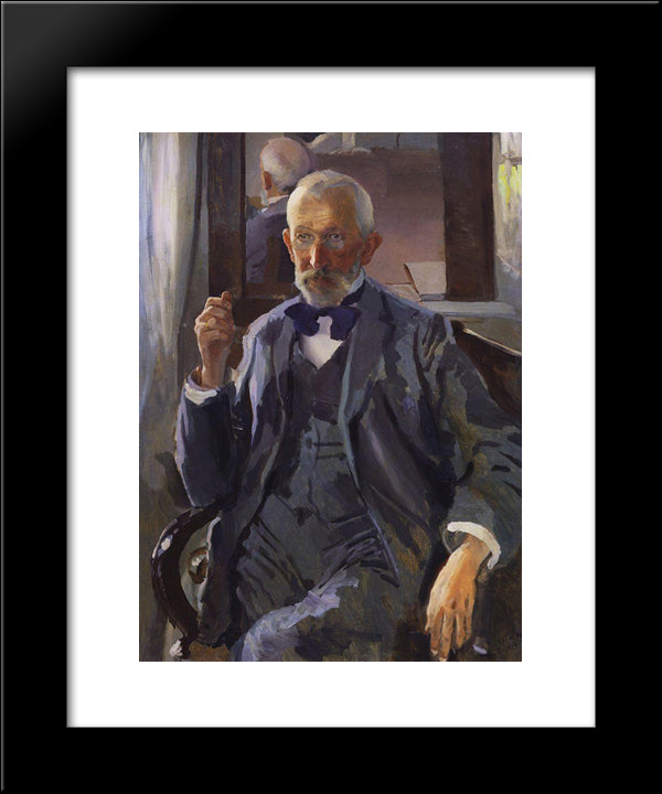 Portrait Of A. Somov, The Artist'S Father 20x24 Black Modern Wood Framed Art Print Poster by Somov, Konstantin