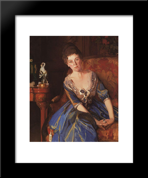 Portrait Of E. Oliv 20x24 Black Modern Wood Framed Art Print Poster by Somov, Konstantin