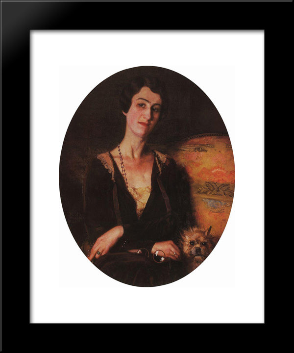 Portrait Of E. Pits-Bilibina 20x24 Black Modern Wood Framed Art Print Poster by Somov, Konstantin
