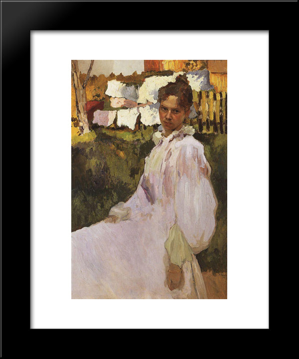 Portrait Of Mrs N.F. Ober 20x24 Black Modern Wood Framed Art Print Poster by Somov, Konstantin