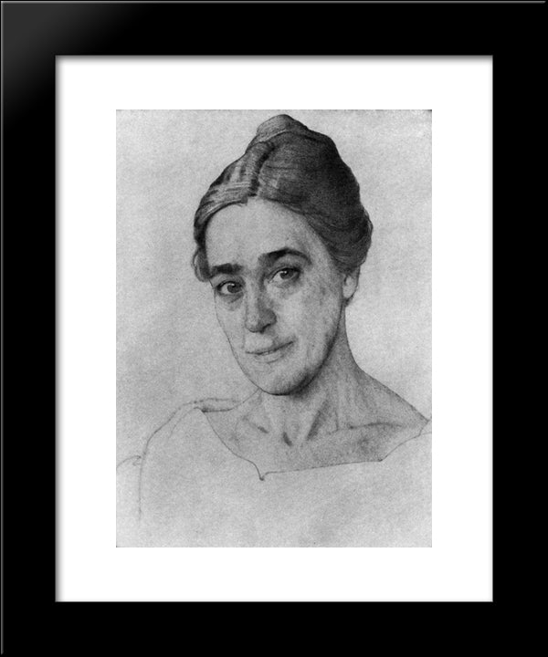 Portrait Of N. Dobychina 20x24 Black Modern Wood Framed Art Print Poster by Somov, Konstantin