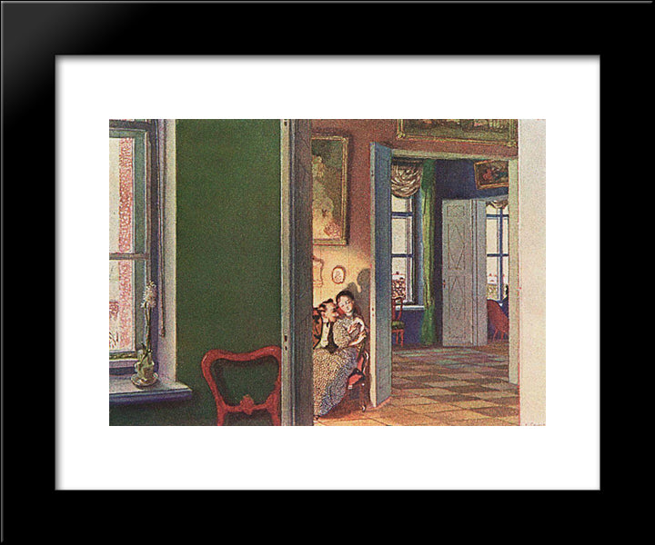 Winter 20x24 Black Modern Wood Framed Art Print Poster by Somov, Konstantin