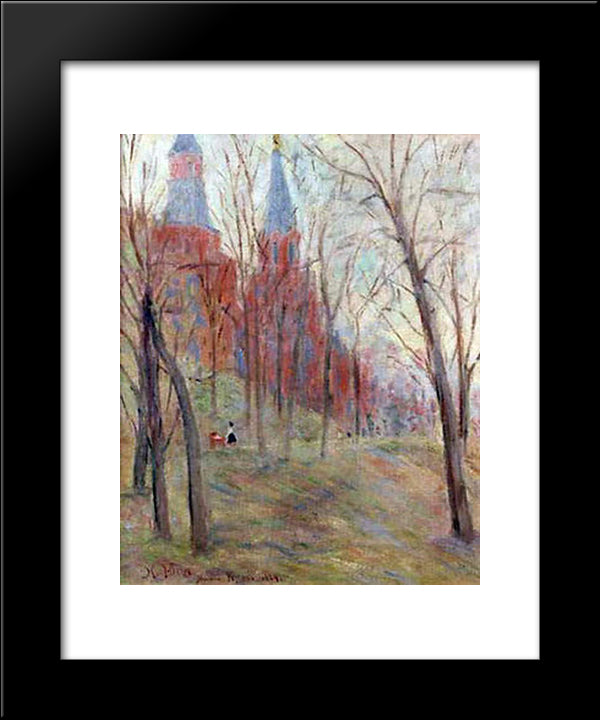 Alexander'S Garden Near The Kremlin 20x24 Black Modern Wood Framed Art Print Poster by Yuon, Konstantin