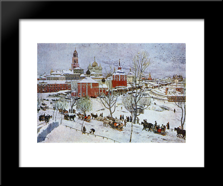 In Sergiyev Posad 20x24 Black Modern Wood Framed Art Print Poster by Yuon, Konstantin