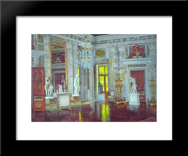 Italian Hall Ostankino Palace 20x24 Black Modern Wood Framed Art Print Poster by Yuon, Konstantin