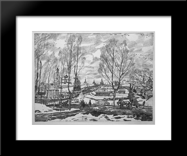 Sergiyev Posad. March 20x24 Black Modern Wood Framed Art Print Poster by Yuon, Konstantin