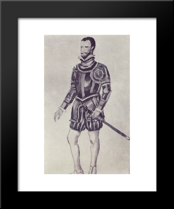 Sketch For Glinka'S Opera Ivan Susanin. Guest 20x24 Black Modern Wood Framed Art Print Poster by Yuon, Konstantin