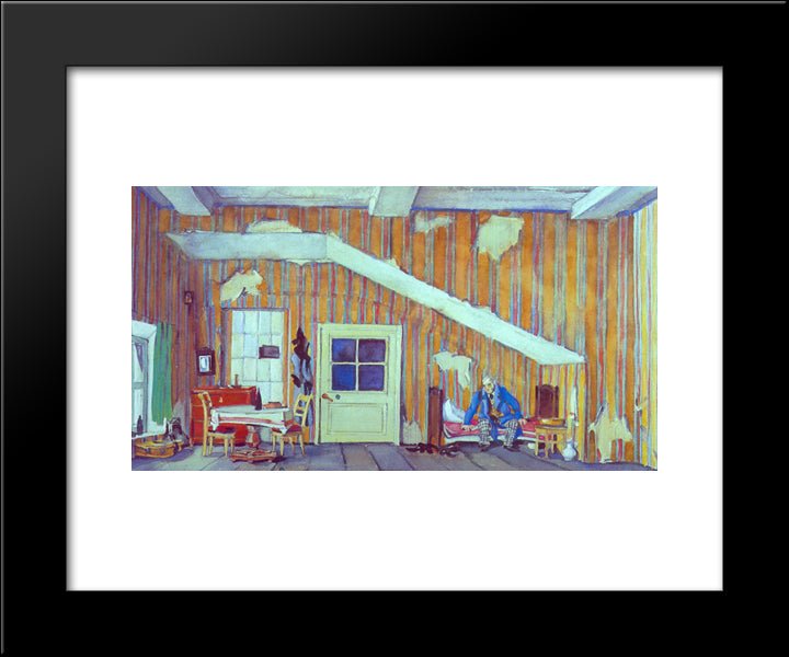 Stage Design For Gogol'S Comedy Revisor 20x24 Black Modern Wood Framed Art Print Poster by Yuon, Konstantin