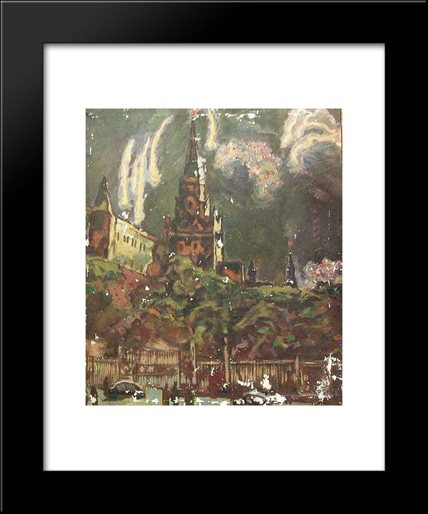 Stage Design The Red Square 20x24 Black Modern Wood Framed Art Print Poster by Yuon, Konstantin