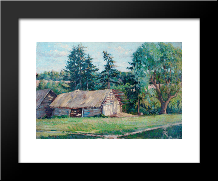 Summer Landscape 20x24 Black Modern Wood Framed Art Print Poster by Yuon, Konstantin