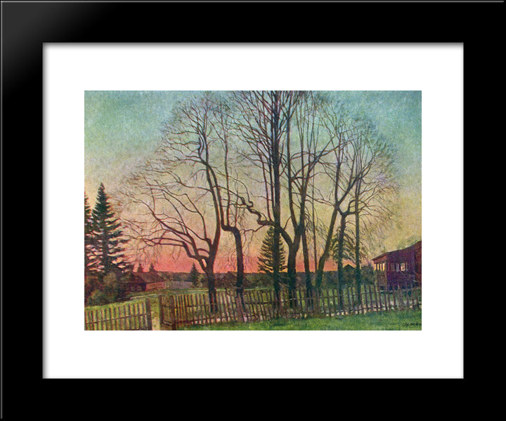 The Beginning Of Spring 20x24 Black Modern Wood Framed Art Print Poster by Yuon, Konstantin