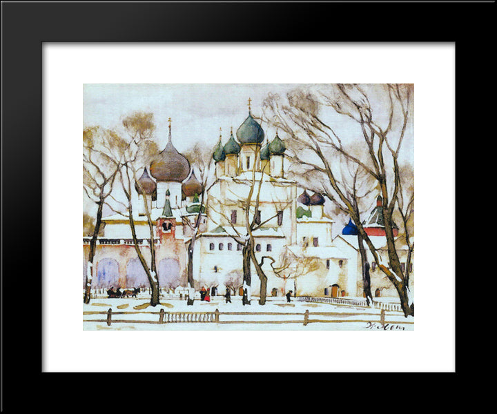 The Cathederal In Rostov The Great 20x24 Black Modern Wood Framed Art Print Poster by Yuon, Konstantin