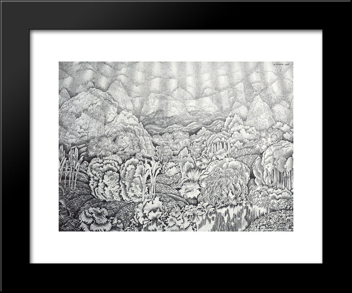 The Kingdom Of Vegetation 20x24 Black Modern Wood Framed Art Print Poster by Yuon, Konstantin