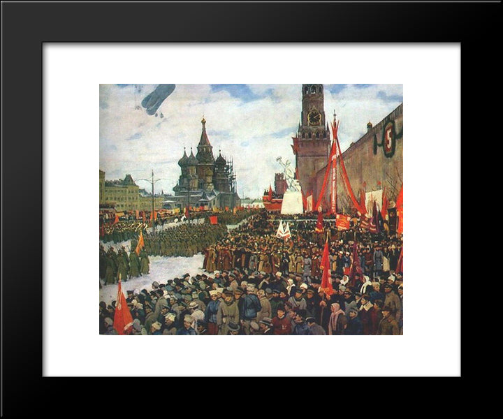 The Red Army Parade 20x24 Black Modern Wood Framed Art Print Poster by Yuon, Konstantin