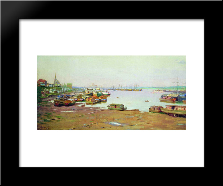 The River Pierce 20x24 Black Modern Wood Framed Art Print Poster by Yuon, Konstantin