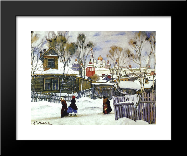 The View Of Troitse - Sergiyev Monastery 20x24 Black Modern Wood Framed Art Print Poster by Yuon, Konstantin
