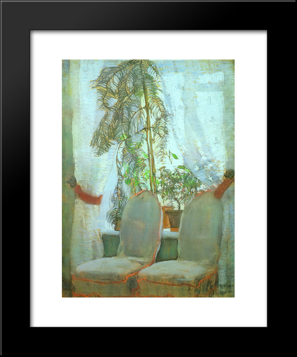 The Window. Moscow, Artist'S Parents Appartment 20x24 Black Modern Wood Framed Art Print Poster by Yuon, Konstantin