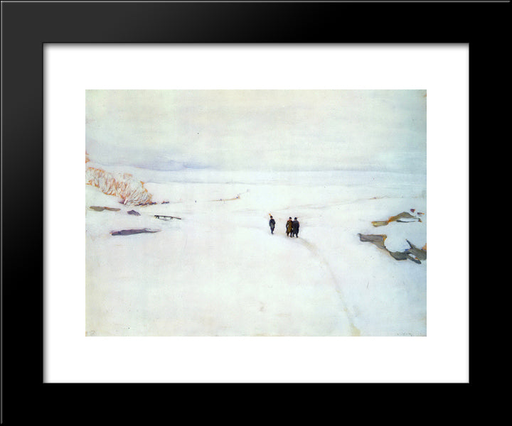The Winter. Rostov The Great 20x24 Black Modern Wood Framed Art Print Poster by Yuon, Konstantin
