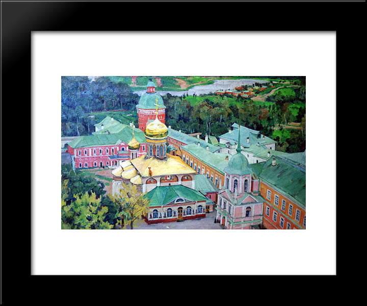 Troitsky Cathederal In Troitse - Sergiyev Monastery 20x24 Black Modern Wood Framed Art Print Poster by Yuon, Konstantin