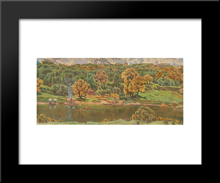 View Of Moscow From The Vorobyovy Hills 20x24 Black Modern Wood Framed Art Print Poster by Yuon, Konstantin