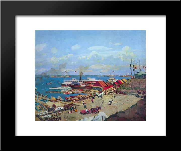 Volga'S Pierces 20x24 Black Modern Wood Framed Art Print Poster by Yuon, Konstantin