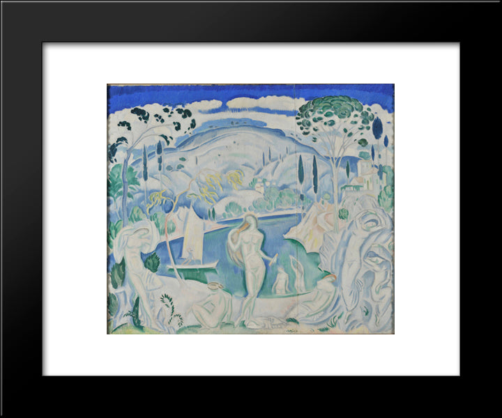 Bathers 20x24 Black Modern Wood Framed Art Print Poster by Parthenis, Konstantinos