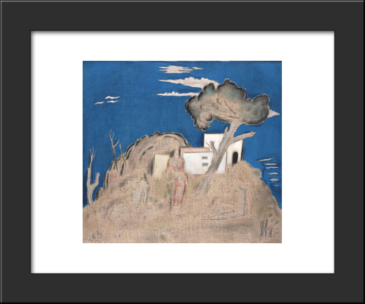 Landscape With Three Figures 20x24 Black Modern Wood Framed Art Print Poster by Parthenis, Konstantinos