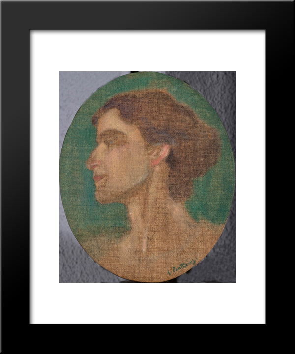 Portrait Of Ioulia Partheni 20x24 Black Modern Wood Framed Art Print Poster by Parthenis, Konstantinos