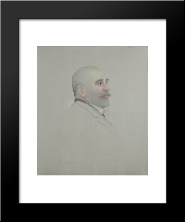 Portrait Of P. Papathanasiou 20x24 Black Modern Wood Framed Art Print Poster by Parthenis, Konstantinos