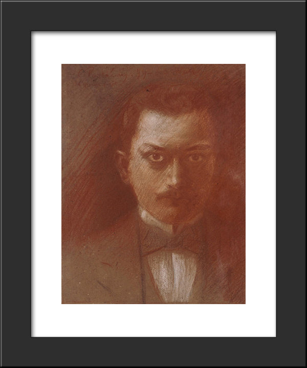 Self - Portrait 20x24 Black Modern Wood Framed Art Print Poster by Parthenis, Konstantinos