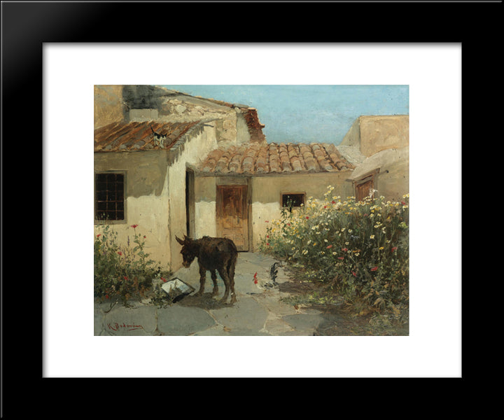 In The Garden 20x24 Black Modern Wood Framed Art Print Poster by Volanakis, Konstantinos